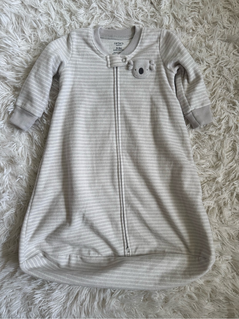 Carter's Gray and White Striped Koala Sleep Sack